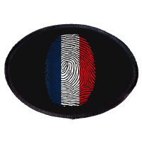 French Fingerprint France Flag Dna Cute Patriotic Oval Patch | Artistshot