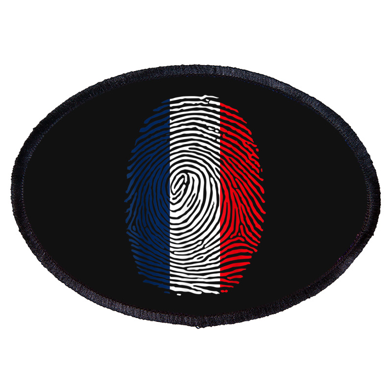 French Fingerprint France Flag Dna Cute Patriotic Oval Patch by JosephWDaniels | Artistshot