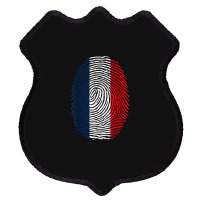 French Fingerprint France Flag Dna Cute Patriotic Shield Patch | Artistshot