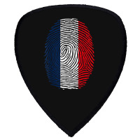 French Fingerprint France Flag Dna Cute Patriotic Shield S Patch | Artistshot