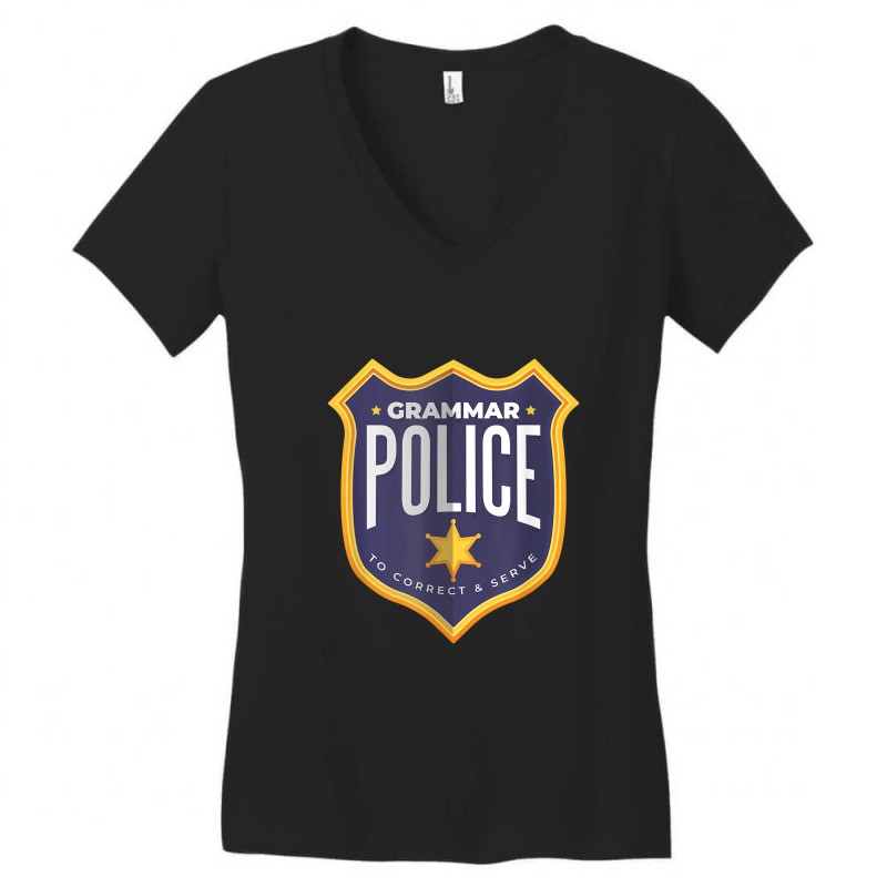 Grammar Police Women's V-Neck T-Shirt by ChristinaMarieCavanaugh | Artistshot