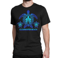 Vintage Clearwater Beach Florida Blue Sea Turtle Souvenirs T Shirt Classic T-shirt | Artistshot