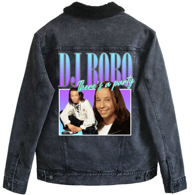 Dj Bobo 90s Style Eurodance Classic Unisex Sherpa-lined Denim Jacket | Artistshot