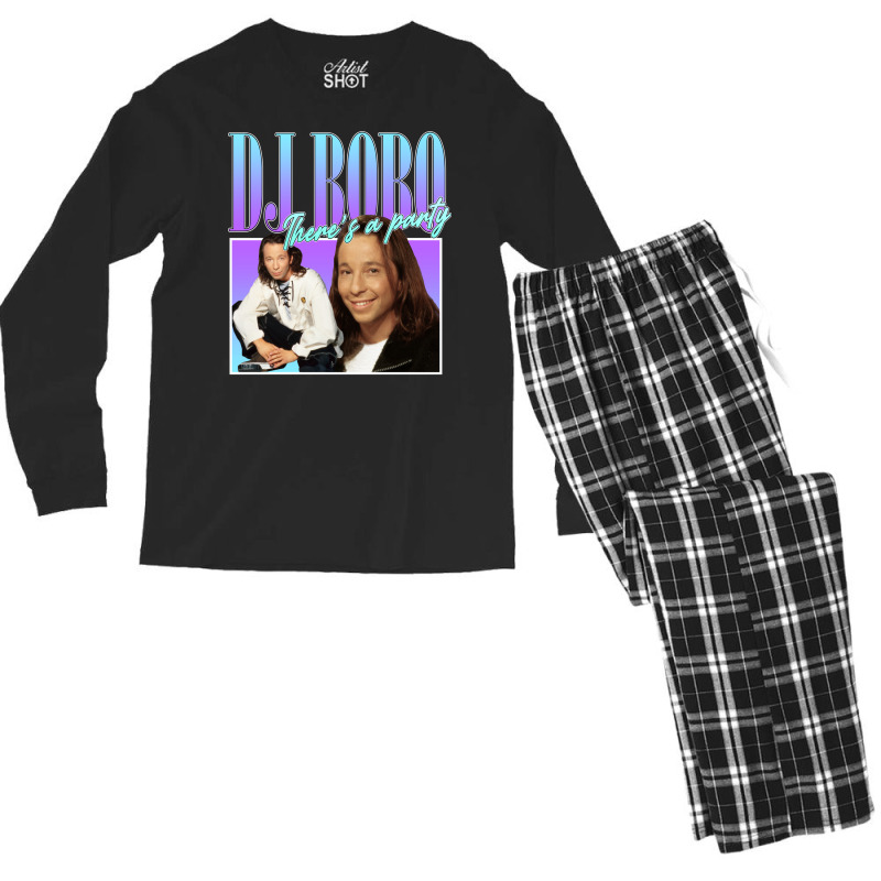 Dj Bobo 90s Style Eurodance Classic Men's Long Sleeve Pajama Set | Artistshot