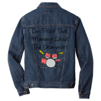 Im Proof That Mommy Liked The Drummer Pink Drum Set Men Denim Jacket | Artistshot