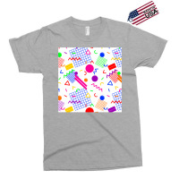 1980s Retro Geometric Confetti On A White Background Large Sized Repea Exclusive T-shirt | Artistshot