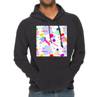 1980s Retro Geometric Confetti On A White Background Large Sized Repea Vintage Hoodie | Artistshot