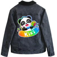 Kiki Panda Unisex Sherpa-lined Denim Jacket | Artistshot