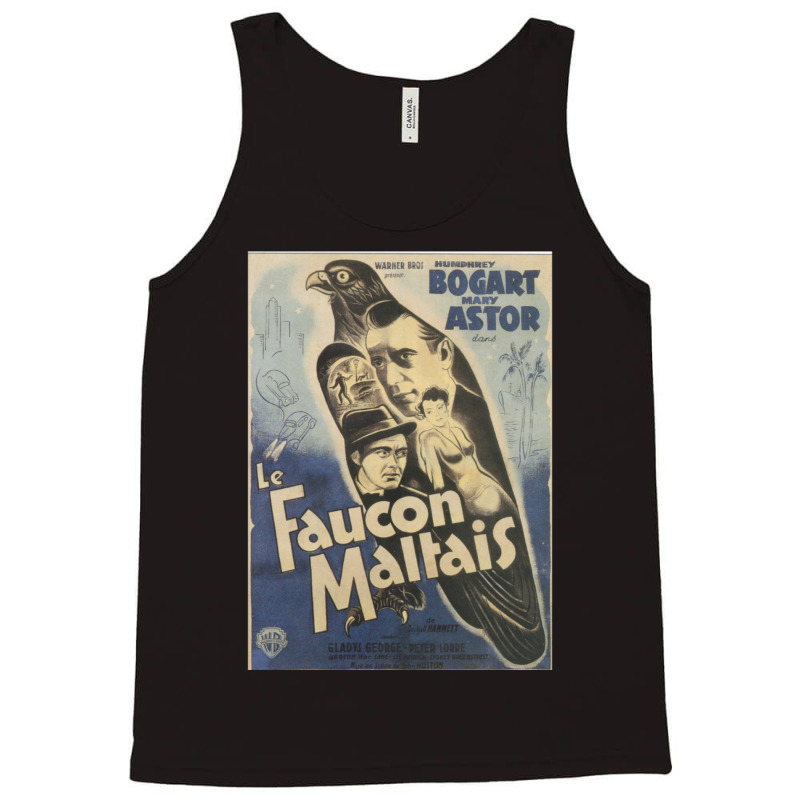 Maltese Falcon Vintage French Movie Poster Humphrey Bogart Tank Top by BrentBir | Artistshot