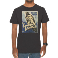 Maltese Falcon Vintage French Movie Poster Humphrey Bogart Vintage T-shirt | Artistshot