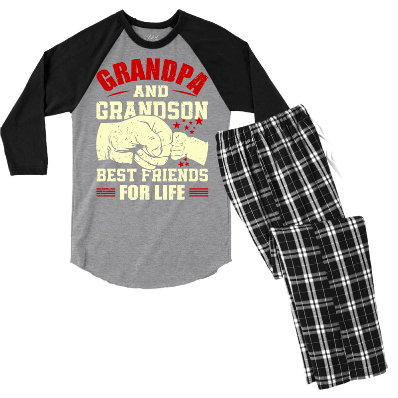 Grandpa & Grandson Best Friends For Life Grandad Grandpa Men's 3/4 Sleeve Pajama Set | Artistshot