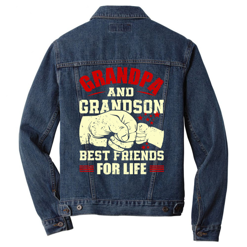 Grandpa & Grandson Best Friends For Life Grandad Grandpa Men Denim Jacket | Artistshot