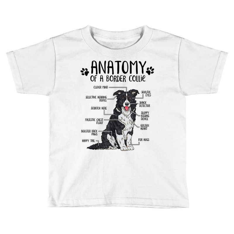 Funny Anatomy Border Collie Dog Lover Gift T Shirt Toddler T-shirt by TeaMenShop | Artistshot