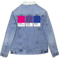 Lgbt Color Pantone Pallete Bisexual Community Design Classic Unisex Sherpa-lined Denim Jacket | Artistshot