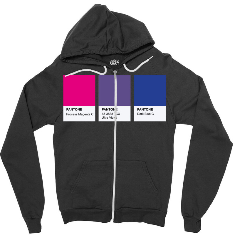 Lgbt Color Pantone Pallete Bisexual Community Design Classic Zipper Hoodie | Artistshot