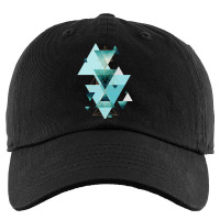 Geometric Triangle Compilation In Teal, Aqua And Rose Gold Kids Cap | Artistshot