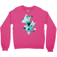 Geometric Triangle Compilation In Teal, Aqua And Rose Gold Crewneck Sweatshirt | Artistshot