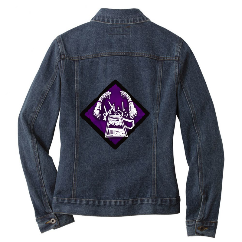 No Way Out Hq Diamond Perk Inspired Splash Art Ladies Denim Jacket | Artistshot