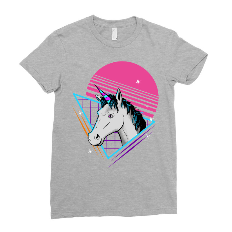 80s Unicorn Retro Gift  Vintage Magical Horse Ladies Fitted T-Shirt by tchiirofikxm | Artistshot