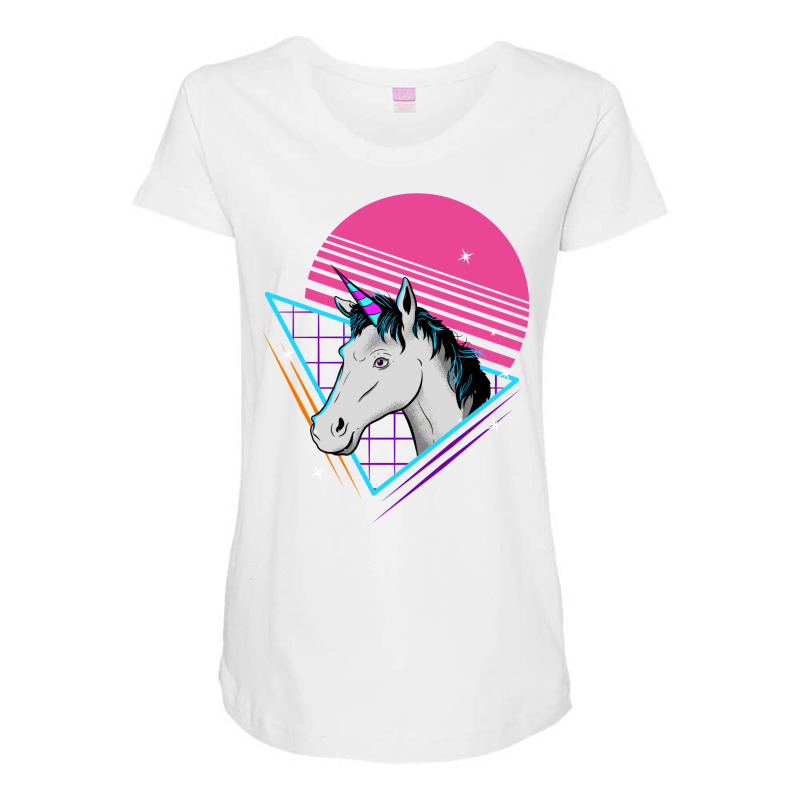 80s Unicorn Retro Gift  Vintage Magical Horse Maternity Scoop Neck T-shirt by tchiirofikxm | Artistshot