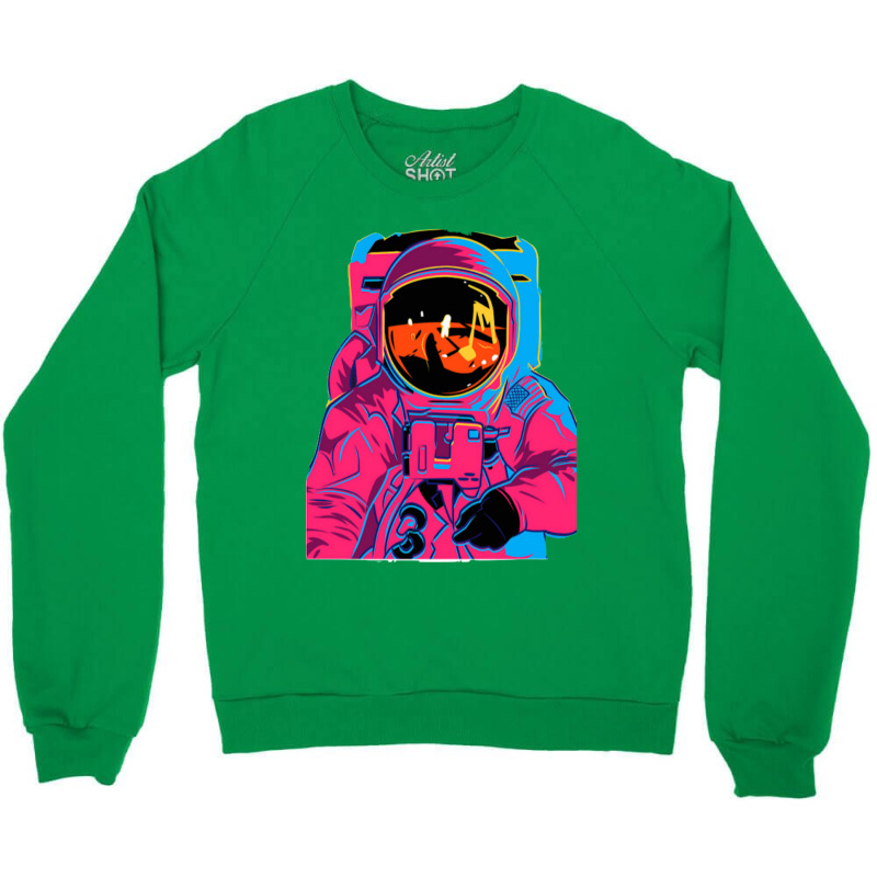 Trippy Rainbow Astronaut Crewneck Sweatshirt by kammilsarpon | Artistshot