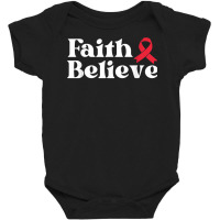 World Aids Day Red Ribbon Faith Believe Aids Support Gifts T Shirt Baby Bodysuit | Artistshot