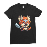 Chibi Fox Dd Barbarian Class Dnd Animal Classes Collection Ladies Fitted T-shirt | Artistshot