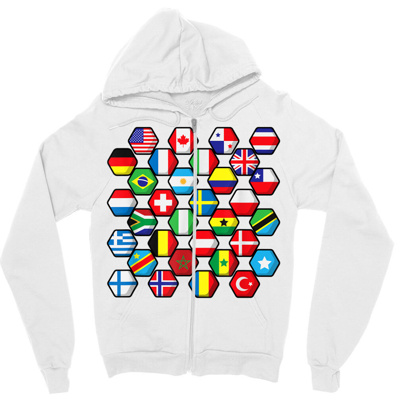 World Map Of Flags Globe Atlas, Flags Of The World Gift T Shirt Zipper Hoodie | Artistshot