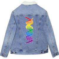 Rainbow Double Helix Classic Unisex Sherpa-lined Denim Jacket | Artistshot