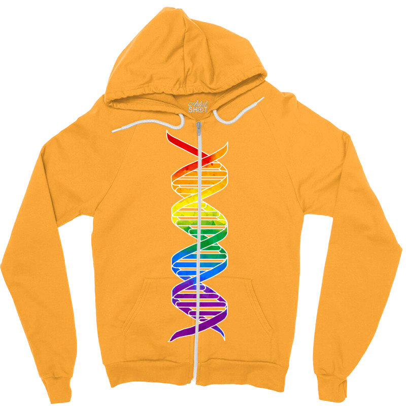 Rainbow Double Helix Classic Zipper Hoodie | Artistshot