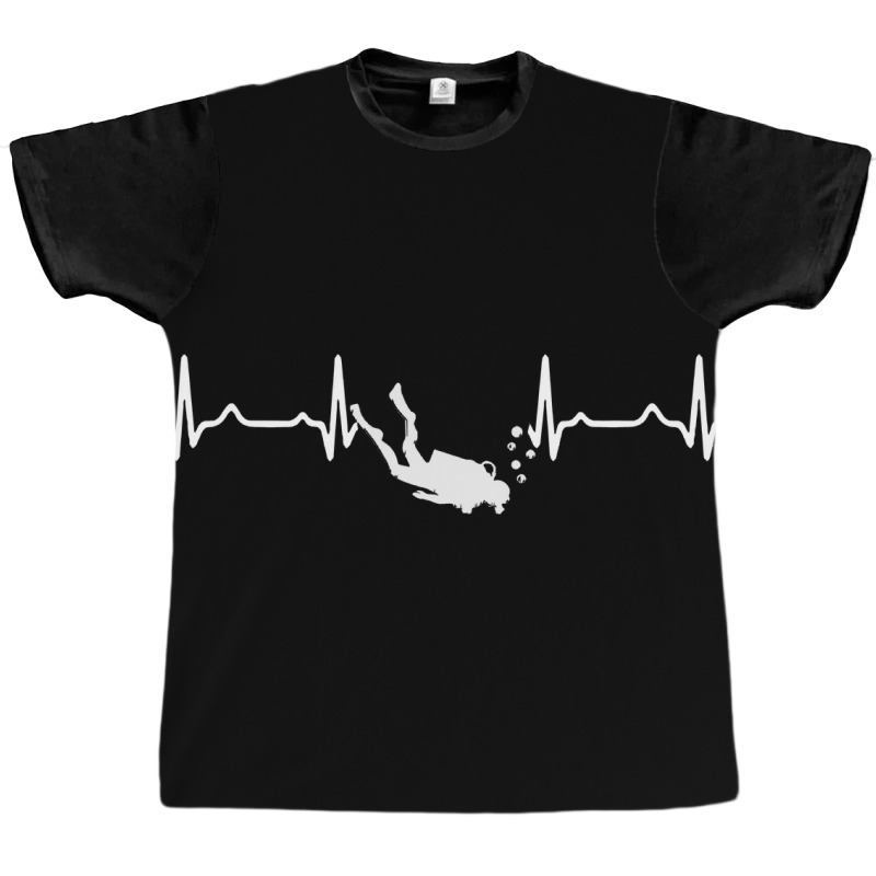 Funny Heartbeat Scuba Diving Lover Birthday Gift Idea Scuba Diver Nurs Graphic T-shirt | Artistshot