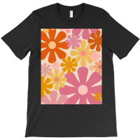 Retro 60s 70s Flowers  Vintage Style Floral Pattern In Thulian Pink, O T-shirt | Artistshot