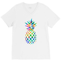 Rainbow Pineapple Classic V-neck Tee | Artistshot