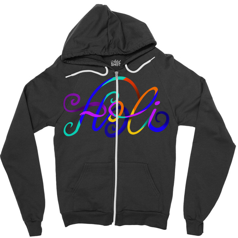 Holi Text Zipper Hoodie | Artistshot