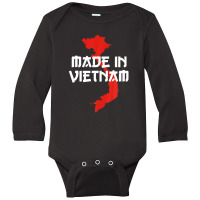 Made In Vietnam Vietnamese Language Funny Quote Long Sleeve Baby Bodysuit | Artistshot