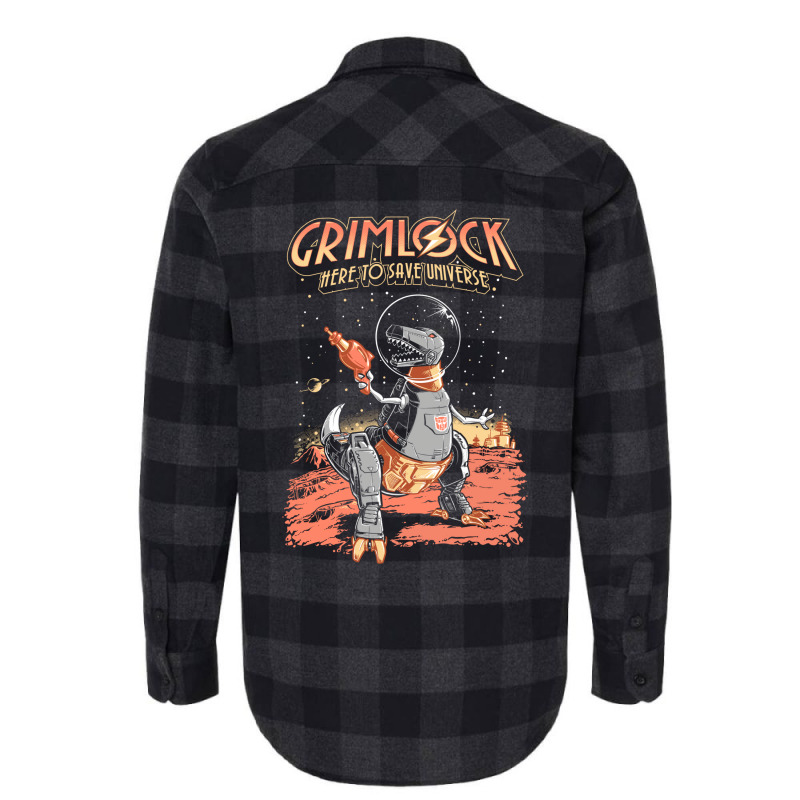 Space Pulp Robot Dinosaur Hero Flannel Shirt | Artistshot