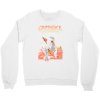 Space Pulp Robot Dinosaur Hero Crewneck Sweatshirt | Artistshot