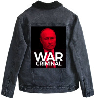 Putin Is A War Criminal Unisex Sherpa-lined Denim Jacket | Artistshot