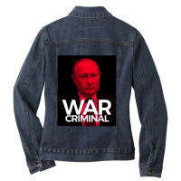 Putin Is A War Criminal Ladies Denim Jacket | Artistshot