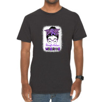 Womens Domestic Violence Awareness Warrior Purple Messy Bun V-neck Vintage T-shirt | Artistshot