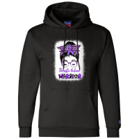 Womens Domestic Violence Awareness Warrior Purple Messy Bun V-neck Champion Hoodie | Artistshot