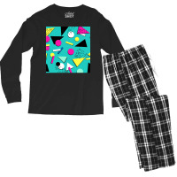 Chips Retro Memphis 80s 90s Design Chiffon Top Men's Long Sleeve Pajama Set | Artistshot