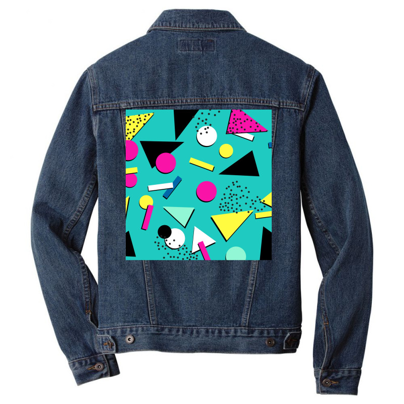 Chips Retro Memphis 80s 90s Design Chiffon Top Men Denim Jacket by omakatetterl | Artistshot