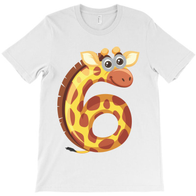 Animals Number 6, Giraffe, Animal T-shirt Designed By Estore