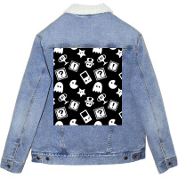 Cool Game 90s Pattern Design Sleeveless Top Unisex Sherpa-lined Denim Jacket | Artistshot