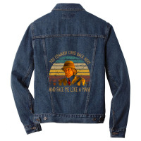 You Coward Come Back Here Poster Character Face Men Denim Jacket | Artistshot