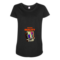 Escape Reality Funny Vintage Novelty Maternity Scoop Neck T-shirt | Artistshot