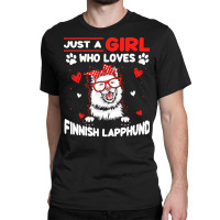 Just A Girl Who Loves Dogs T  Shirt Vintage Just A Girl Who Love Finni Classic T-shirt | Artistshot