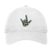 Asl Love Sign Language Autism Gift Awareness Support Autism T Shirt Adjustable Cap | Artistshot