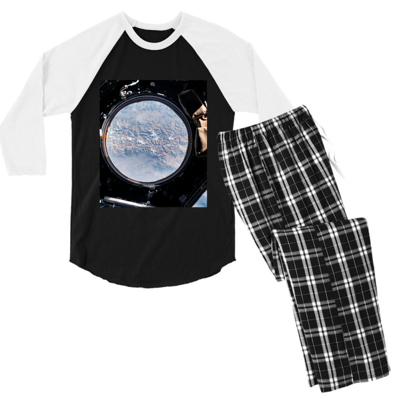 The Earth View From The Cupola Onboard The International Space Station Men's 3/4 Sleeve Pajama Set | Artistshot